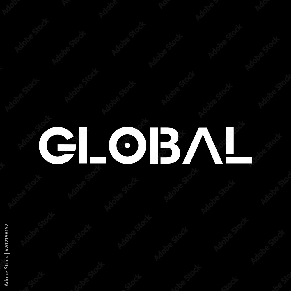 Global simple text logo design