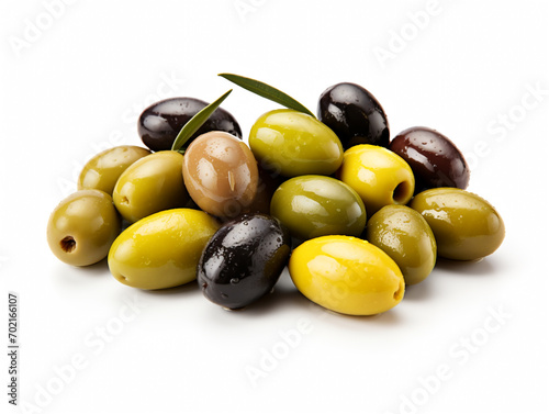 Olive branch with green olives