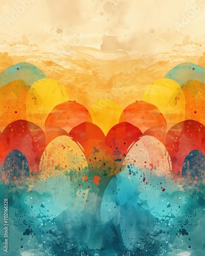 Abstract beautiful spring colours easter eggs background. vertical mobile position