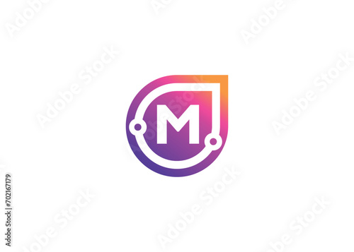 Free Download Letter M Technology vector monogram logo design template. Letter M molecule, Science and Bio technology Vector logo - GFXLoad