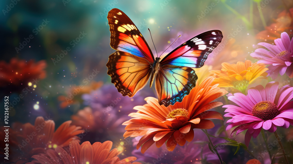 A butterfly wings landing on a flower A butterfly wings landing on a flower