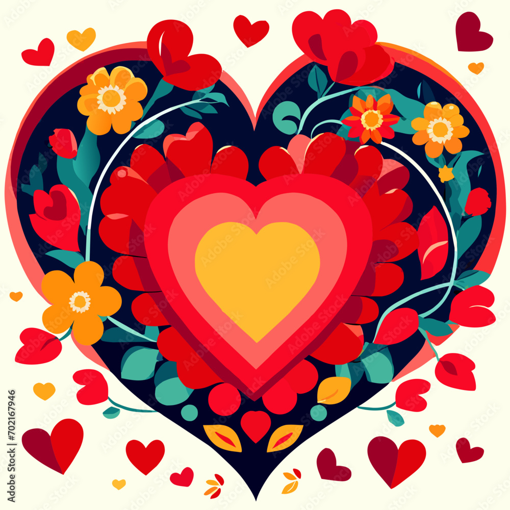 heart with flowers and butterflies heart with flowers and butterflies