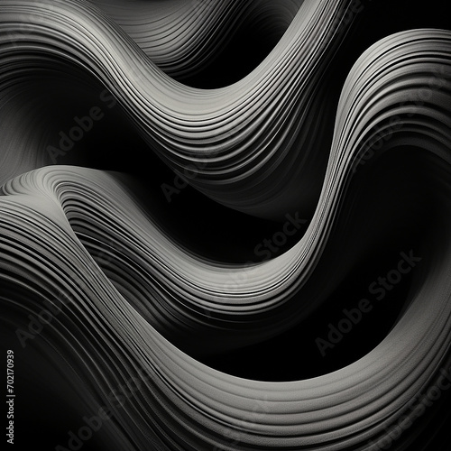 Wavy Lines Made of Concrete, Stone