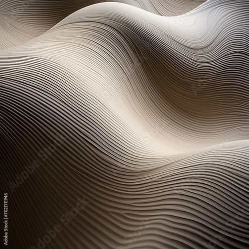 Wavy Lines Made of Concrete, Stone