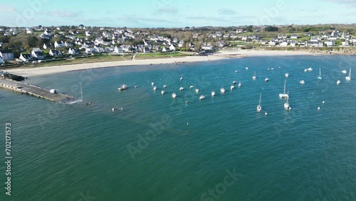 Mouillage de bateaux en Bretagne à Audierne Finistère Bretagne