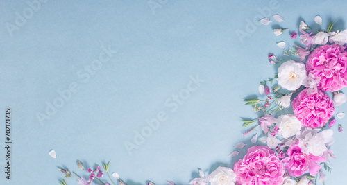 pink and white roses on paper background