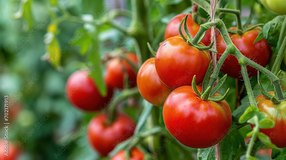 Ripe tomatoes on the vine.