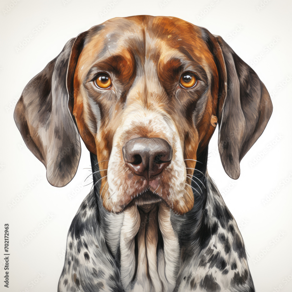 watercolor German Shorthaired Pointer clipart, Generative Ai