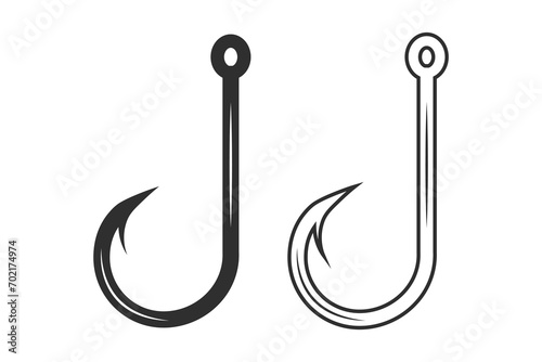 Fishing Hook Vector, Fishhook silhouette, Fishing Hook Set, Premium Quality Fishing Hook Vector, Fishing Hook Graphics, Stylish Fishing Hook, illustration, Classic Fishing Hooks in Vector Format photo