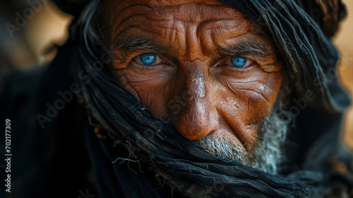 Member of North African from Tuareg tribe in traditional clothing photo
