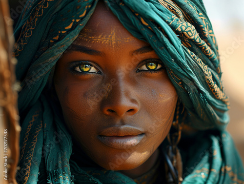 Member of North African from Tuareg tribe in traditional clothing photo