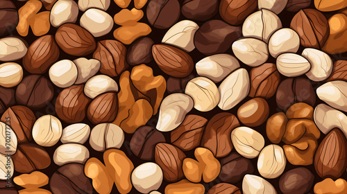 Pattern with a repeated design of nuts