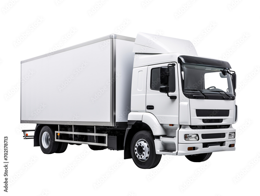 white truck isolated on white