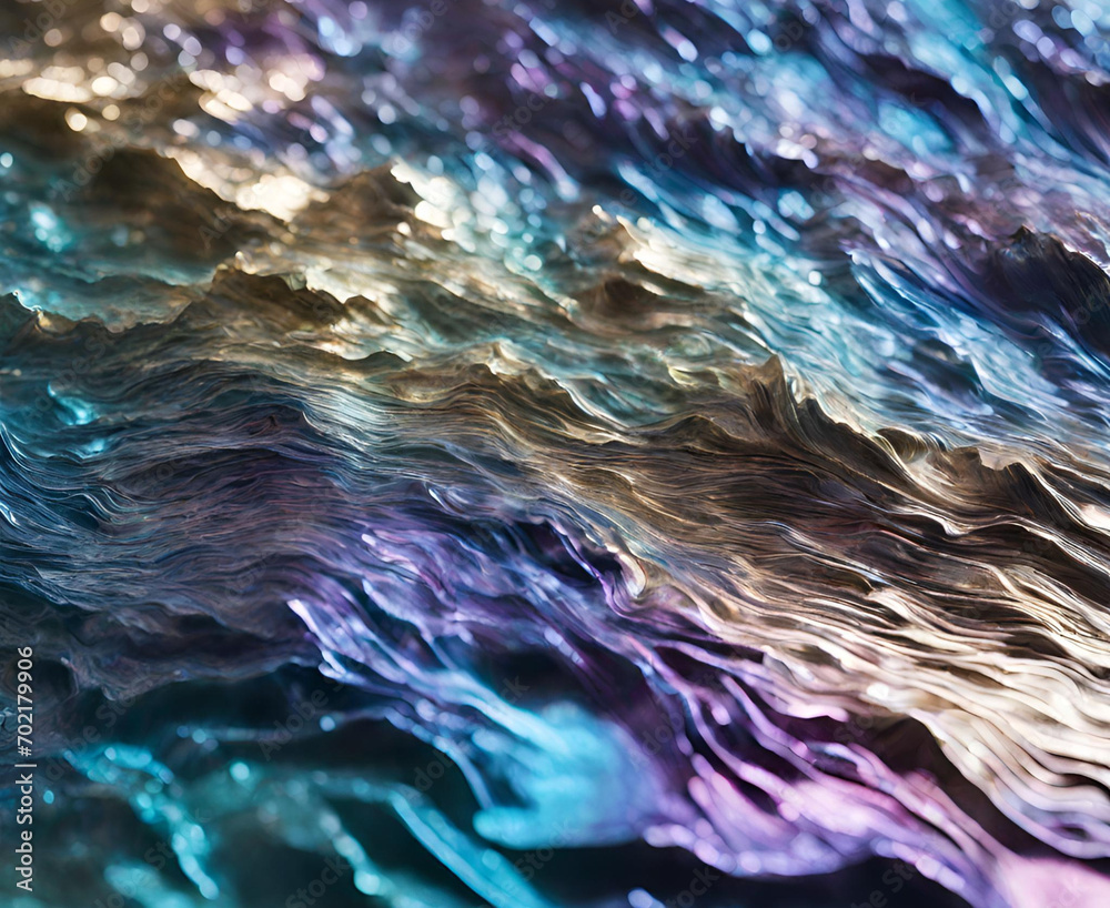 Abstract holographic liquid metal flow background in pastel colors Abstract holographic liquid metal flow background in pastel colors