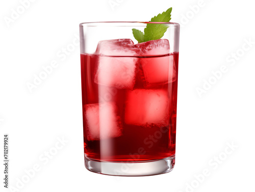 red cocktail with lime and mint