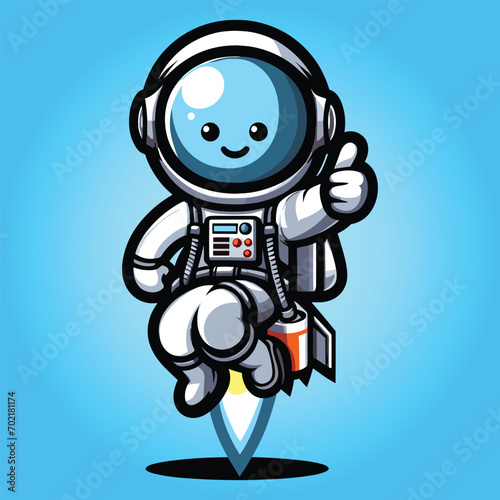 Free vector cute astronout hold smartphone cartoon flat isolated illustration