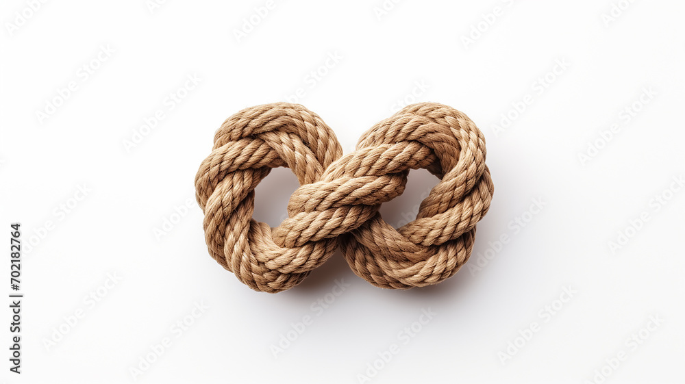 gordian knot on a white background, the concept of a complex confusing situation gordian knot on a white background, the concept of a complex confusing situation