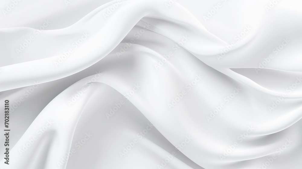 White satin silky warped cloth. Soft textile drape with creases. Clean concept. Generative AI