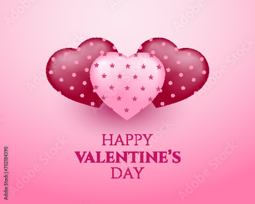 Happy Valentine's Day Poster or Banner Card Design. Vector illustration
