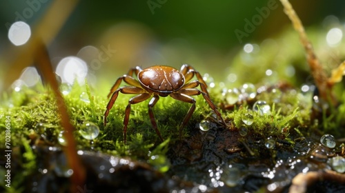 Close-up of a tick in its natural habitat © Emiliia