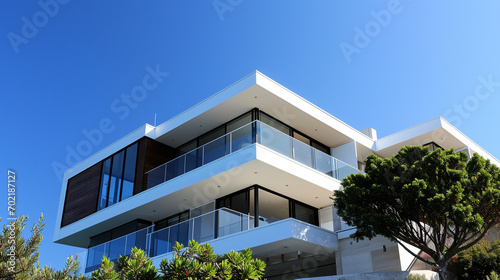 Architectural Marvel: Ideal for Real Estate Promotion, Showcasing Modern Living with a Stylish Flat Roof Design © Anton