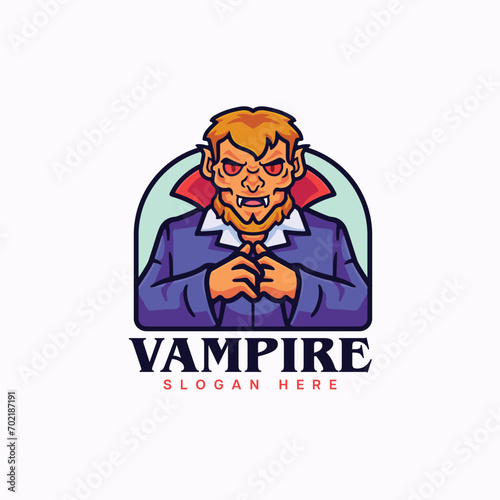 Vampire cartoon mascot character logo design