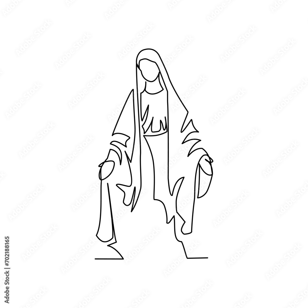 St Maria drawn in line art style