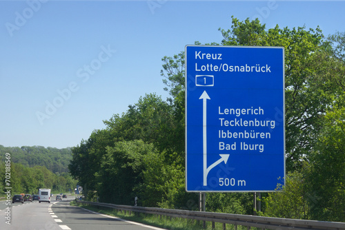 Autobahn 1, Ausfahrt Lengerich in Richtung Bremen photo