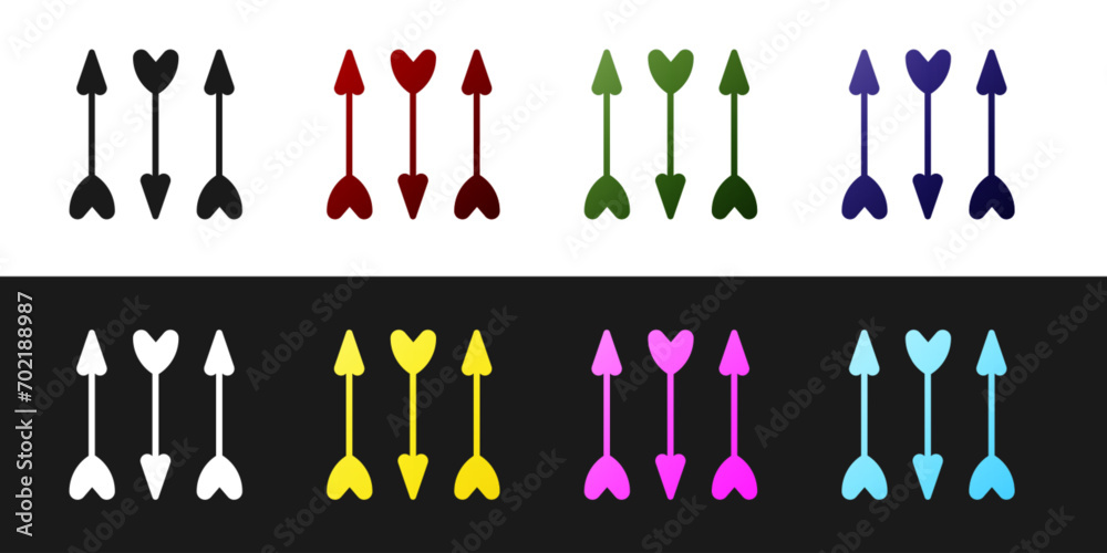 Set Hipster arrows icon isolated on black and white background. Vector Set Hipster arrows icon isolated on black and white background. Vector