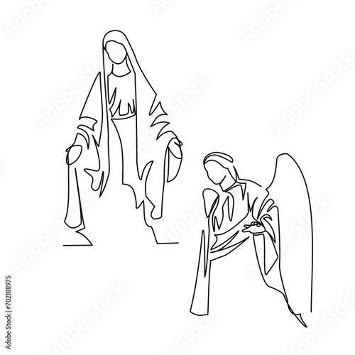 Statue drawn in line art style