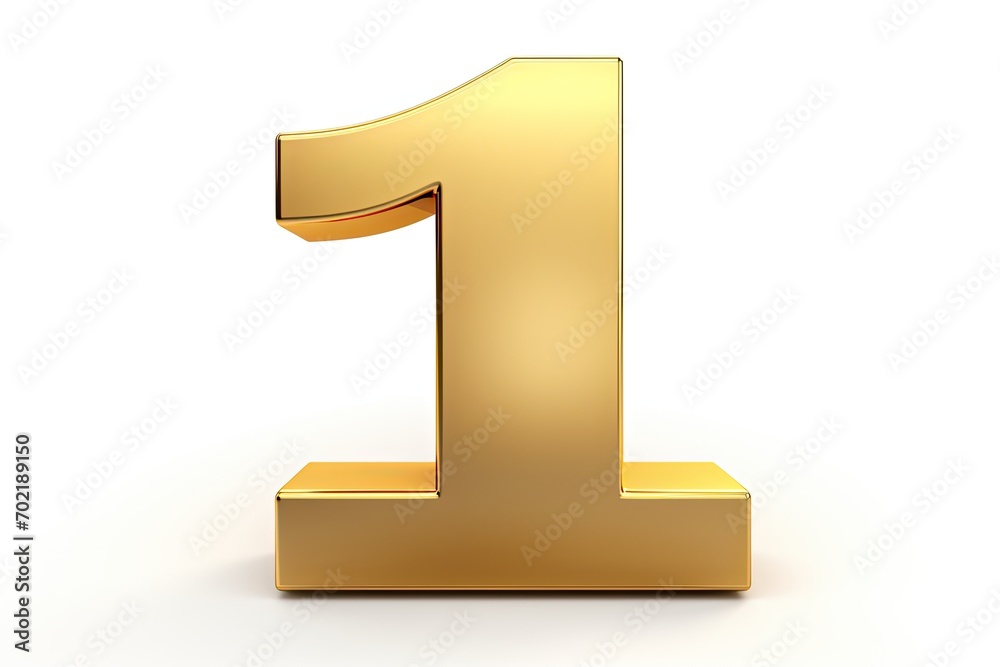Text Volumetric Number 1 On White Background