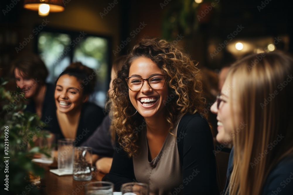 Confident and diverse group of businesswomen holding a productive discussion in their workplace, Generative AI