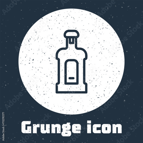 Grunge line Orujo icon isolated on grey background. Monochrome vintage drawing. Vector