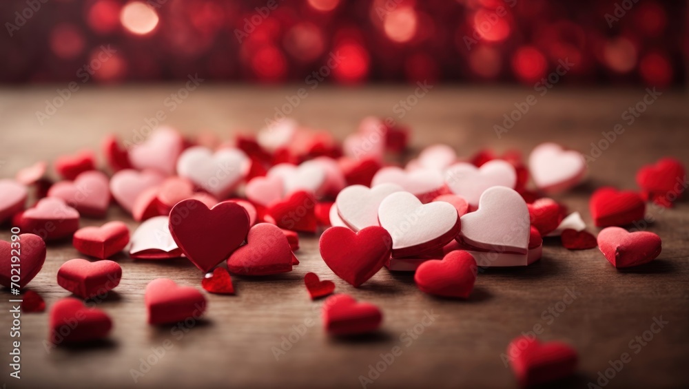Red valentine on the table. Valentine's Day Red valentine on the table. Valentine's Day