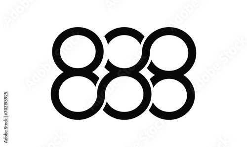 numbers 8, 8 and 8 text or Logo design