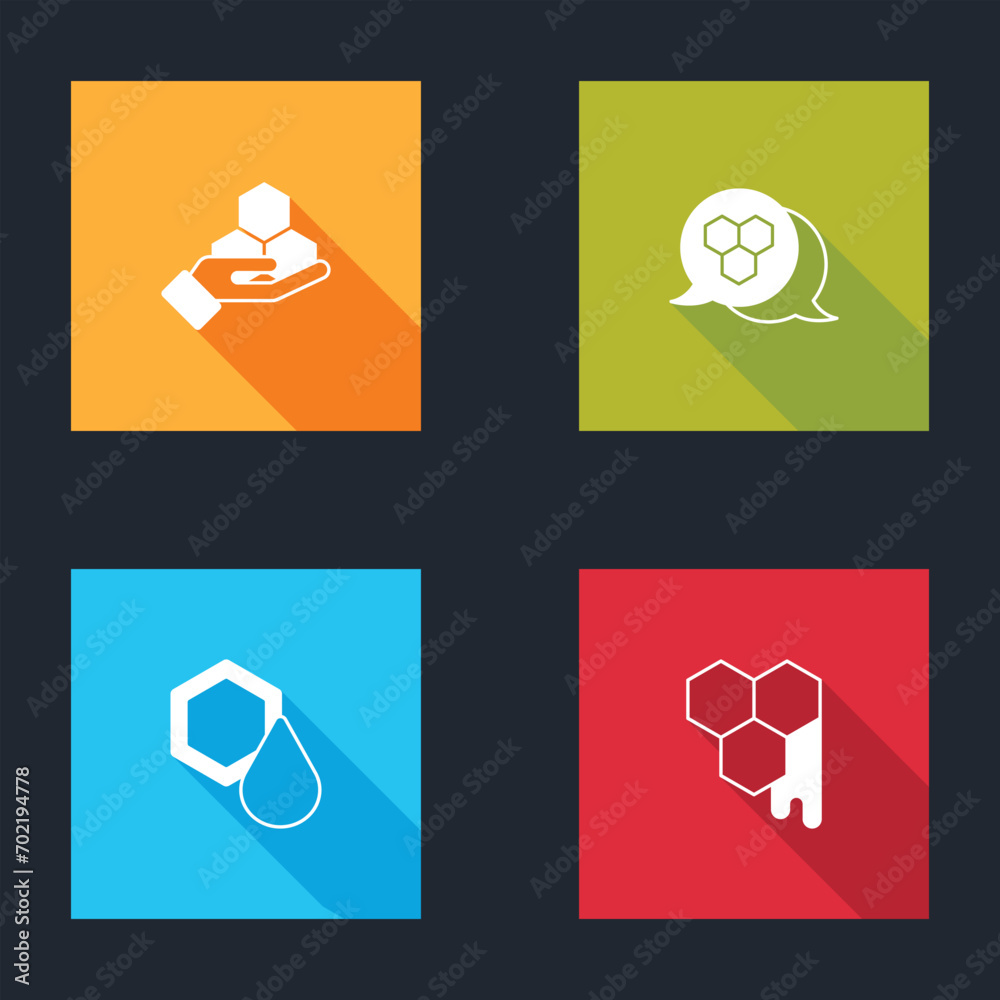 Set Honeycomb and hand, , and icon. Vector Set Honeycomb and hand, , and icon. Vector
