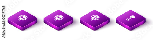 Set Isometric No overtaking road traffic, Pedestrian crosswalk, Road sign and  icon. Vector