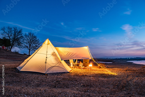 tent in the evening