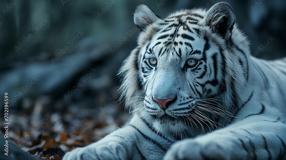 Naklejka premium white bengal tiger