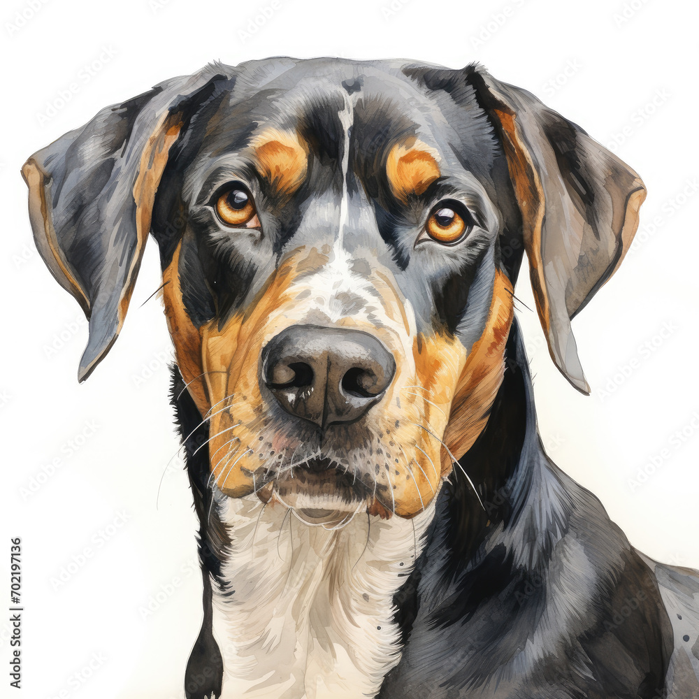 watercolor Greater Swiss Mountain Dog clipart, Generative Ai