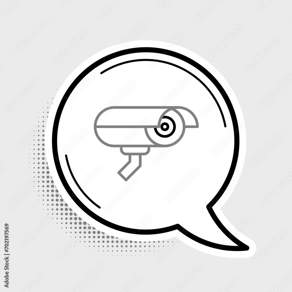 Line Security camera icon isolated on grey background. Colorful outline concept. Vector Line Security camera icon isolated on grey background. Colorful outline concept. Vector