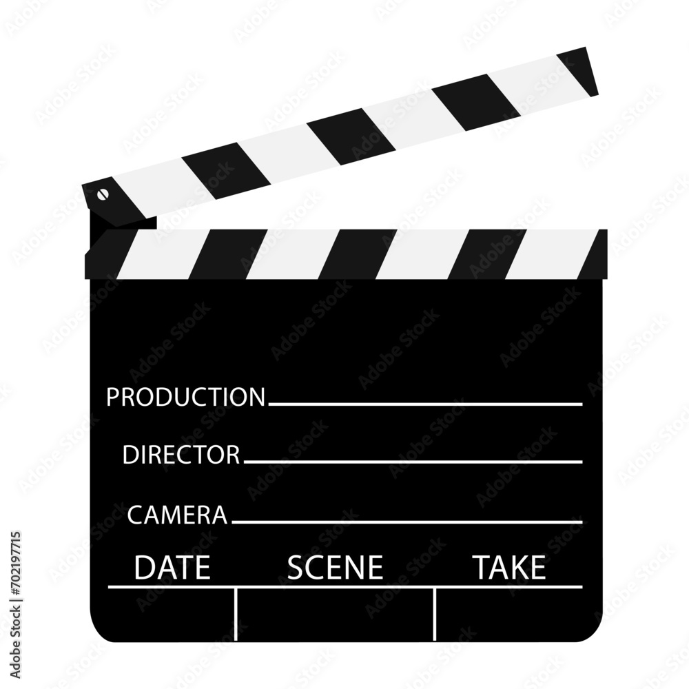 Obraz premium Clapperboard vector illustration on white background