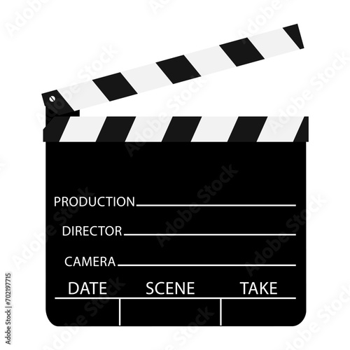 Clapperboard vector illustration on white background