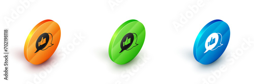 Isometric Consumer or customer product rating icon isolated on white background. Circle button. Vector