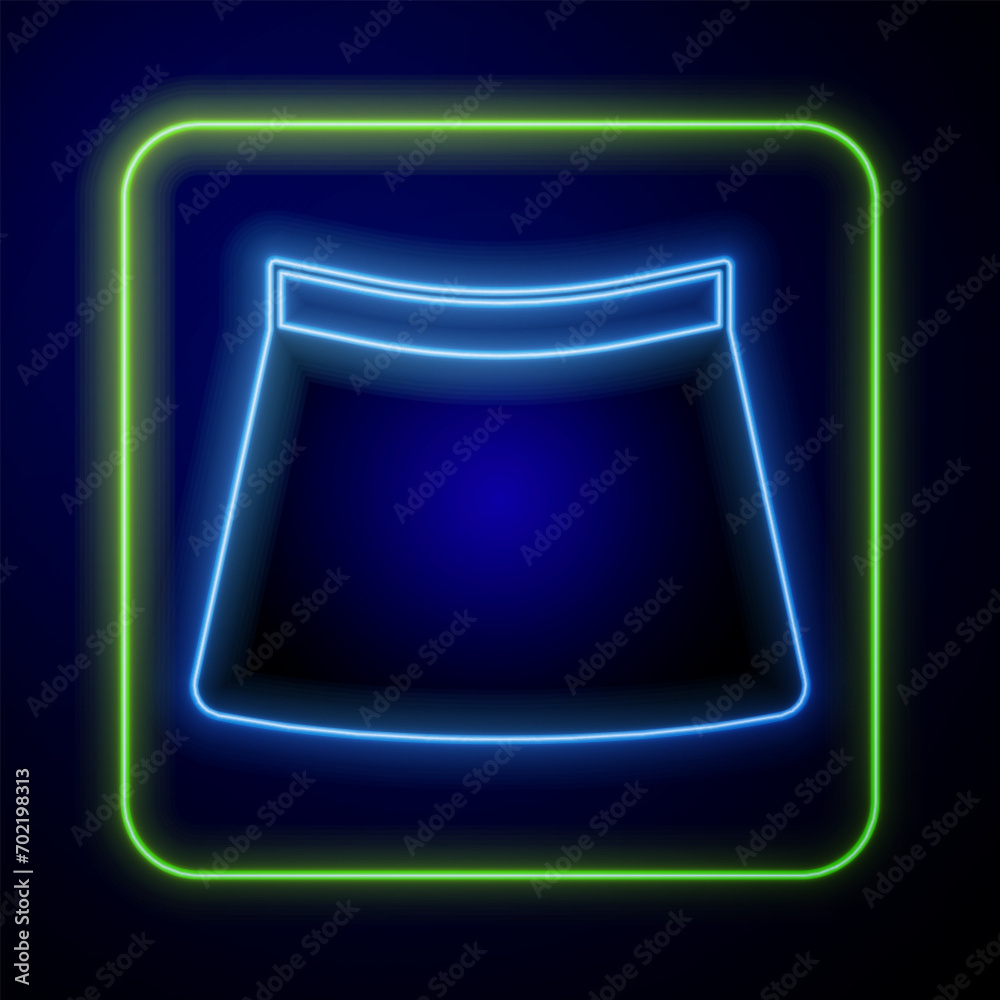 Glowing neon Skirt icon isolated on blue background. Vector Glowing neon Skirt icon isolated on blue background. Vector