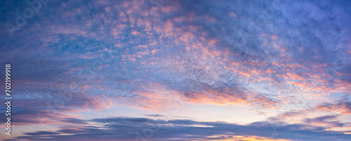 Beautiful Evening Sky with clouds glowing at sunset