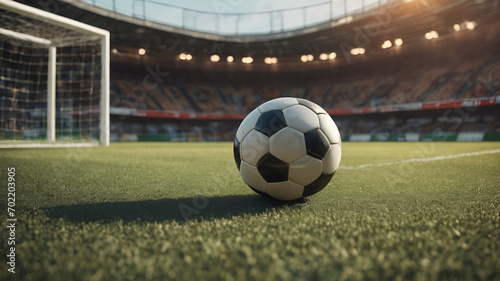 soccer ball on stadium,football in ground