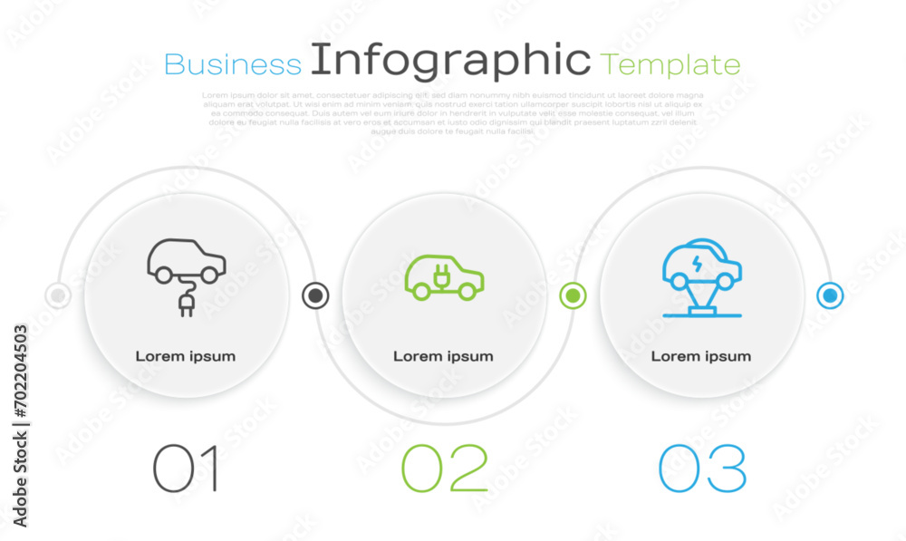 Set line Electric car, and . Business infographic template. Vector Set line Electric car, and . Business infographic template. Vector