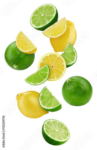 Fresh organic lime isolated on white background