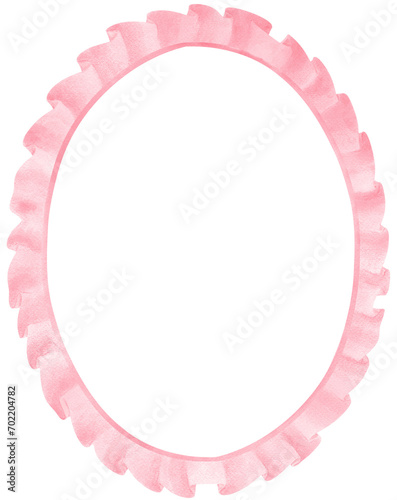 Pink Coquette frame oval shape aesthetic watercolor